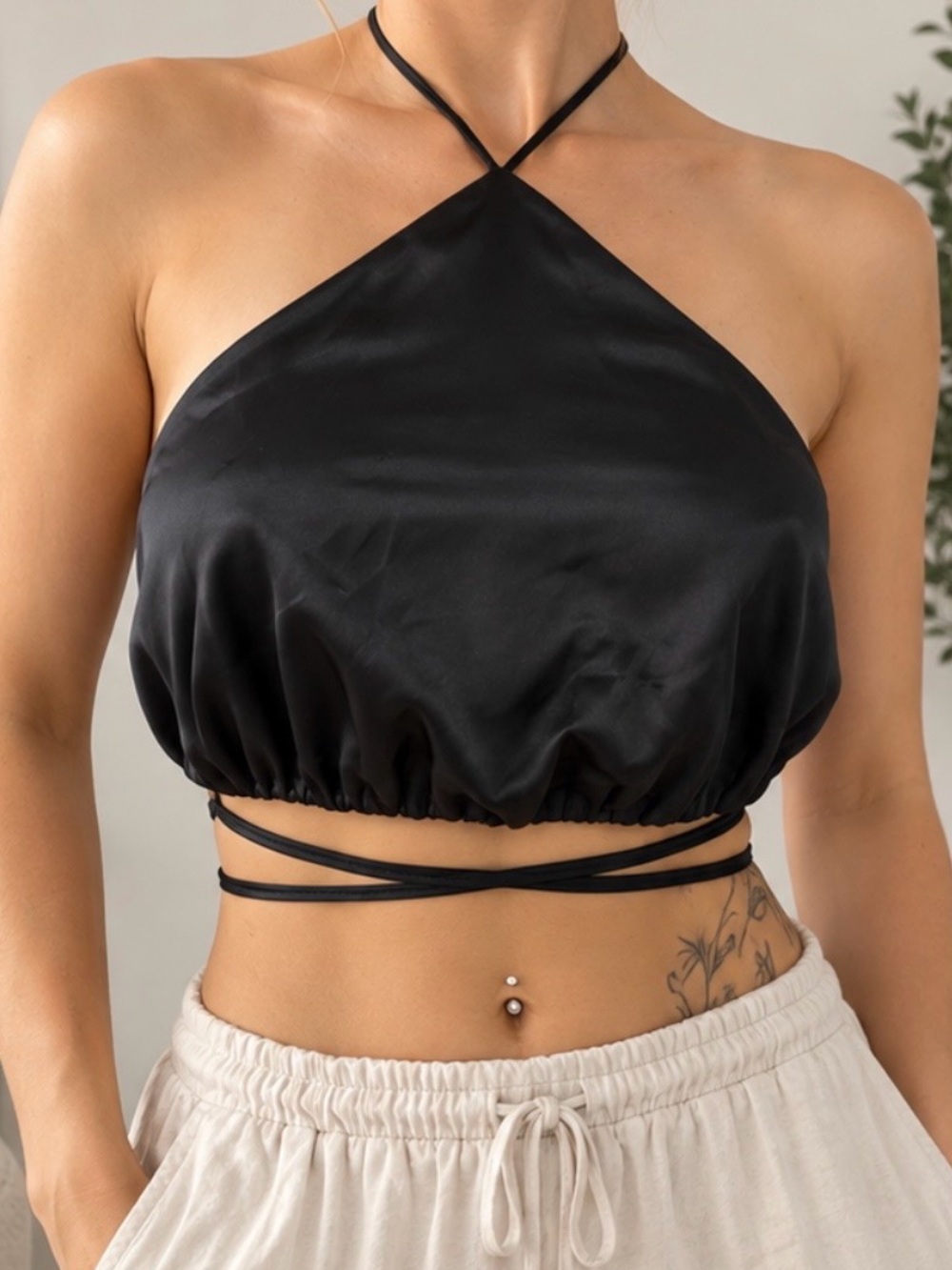 Dynamite | Black Halter Going Out Top | Size S